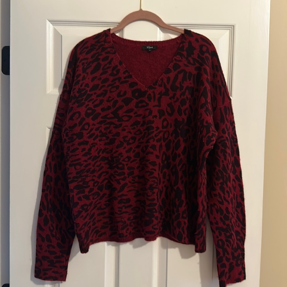 Rails Red/Black Animal Print sweater SZ L